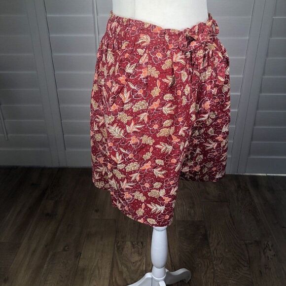 Vintage Liz Sport Women's Shorts Medium Modern Red Floral High Waisted Boho - Picture 2 of 11